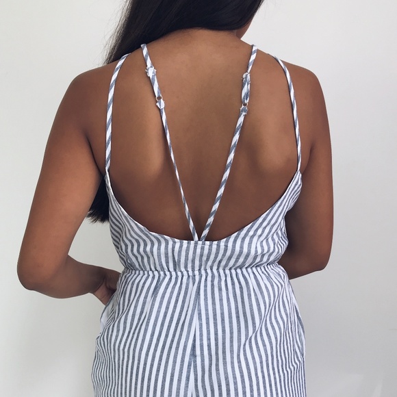 🆕 Jess - Striped Strappy Romper - Picture 4 of 4